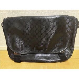 Gucci Monogram Black Messenger Bag